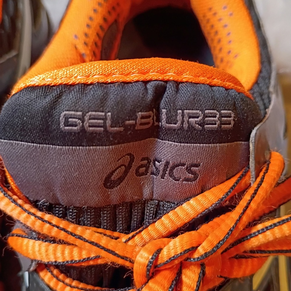 ASICS Gel-Blur33 Mens Running Shoes T2H3N Black Orange White Size 9 Sneakers Y2K - Picture 3 of 10
